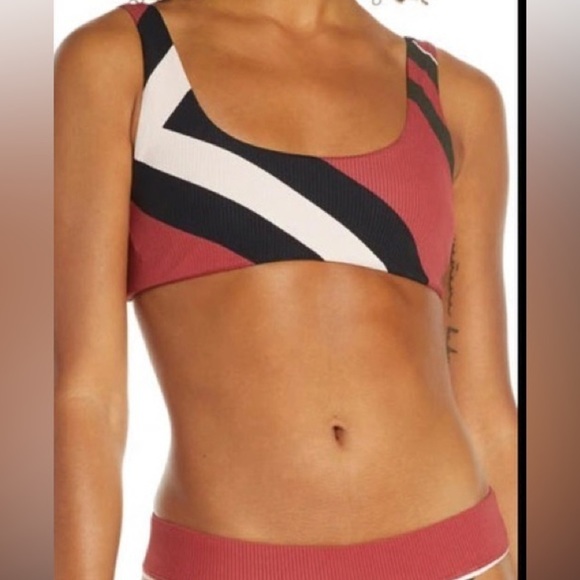 Hurley Quick Dry Maritime Surf Reversible Ribbed Bikini Top size small - Picture 1 of 6